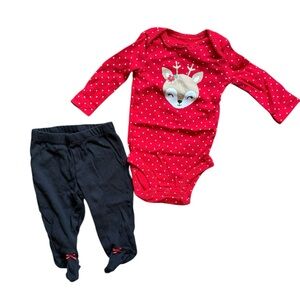 🌟5 for $25🌟 Carter’s Holiday Reindeer Pants & Bodysuit 2 Piece Set